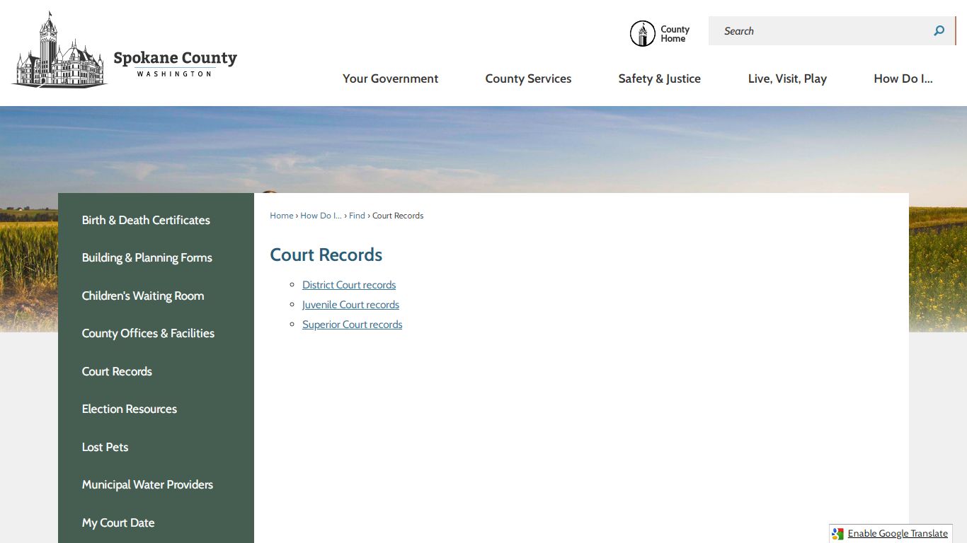 Court Records | Spokane County, WA